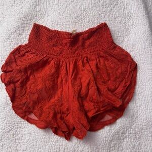 Free People - Orange Smocked Waist Women’s Shorts - size XS